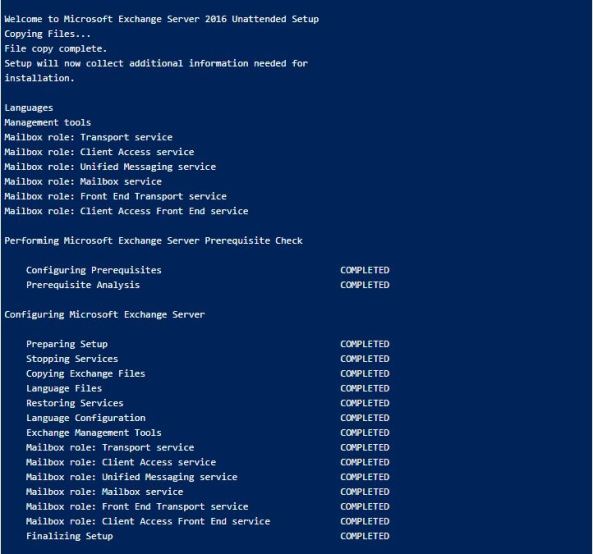 Exchange 2016 Installation
